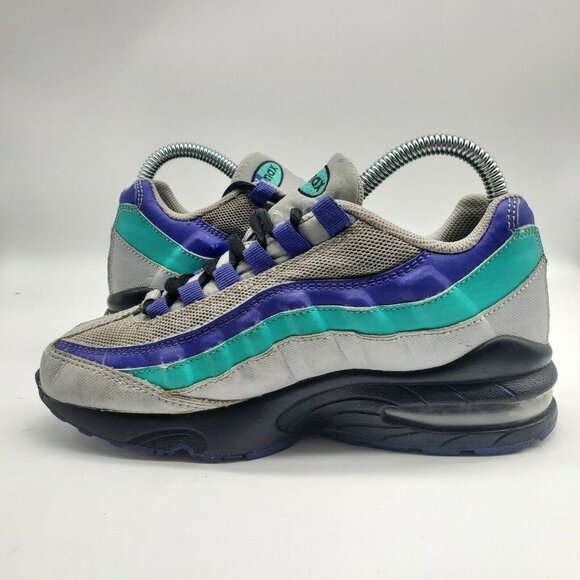 Nike Air Max 95 (GS) Unisex Kids Wolf Gray Black Indigo Burst Sneaker Shoes 4Y - Picture 3 of 7